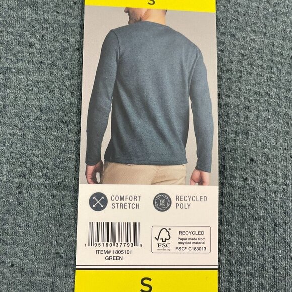 NEW English Laundry Men's S Green Long-Sleeve Crew Neck Waffle Knit Sweatshirt - Picture 7 of 9